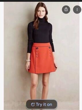 LEIFSDOTTIR Anthropologie High End Regatta Mini Skirt; Excellent Cond; Sz 0